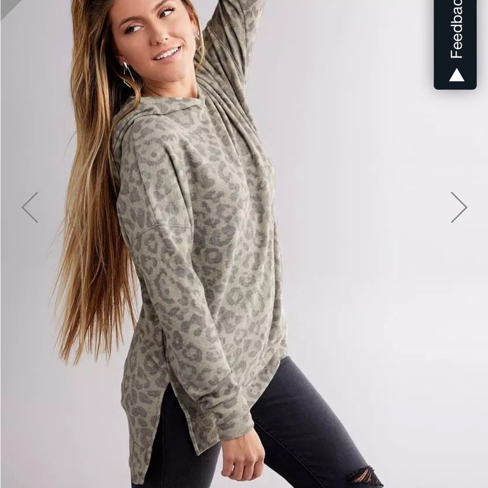 Cheetah Print Hooded Sweatshirt